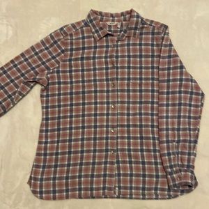 Women’s Woolrich flannel shirt. Size XL. Blue cream and red plaid.